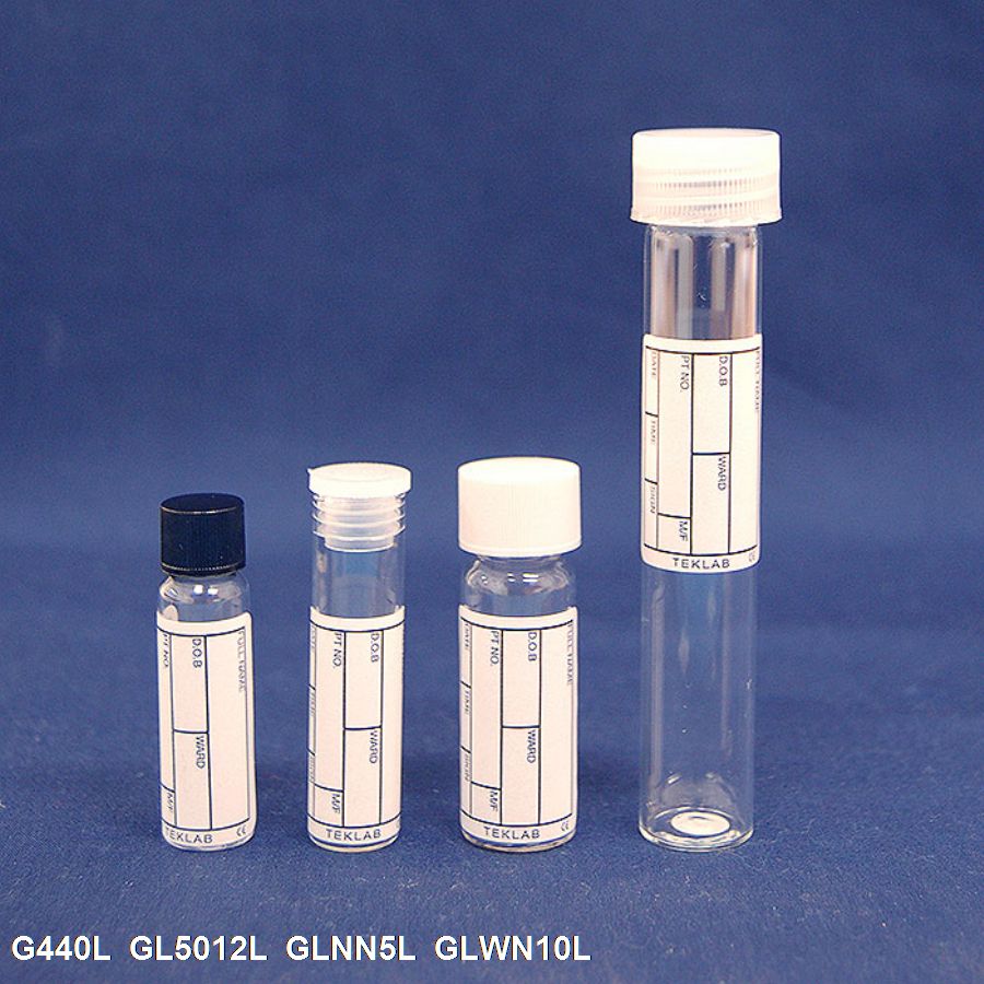 Labelled & Capped Flat Bottom Glass Tubes